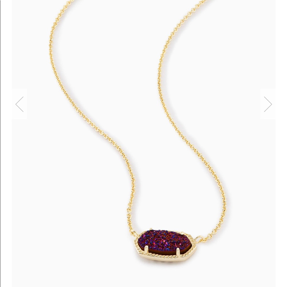 Kendra Scott Elisa Pendant Necklace In Plum Drusy